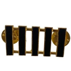 Ballou Reg'd Military Uniform Black Gold tone Stripe Pin Lapel